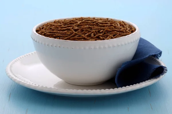 Céréales Son Blé Fraîches Délicieuses Sur Table Petit Déjeuner Vintage — Photo