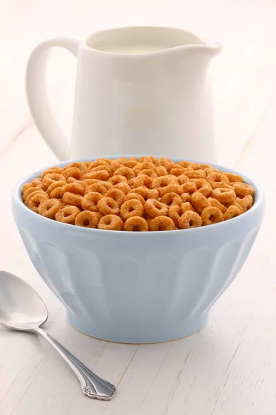 Delicious Nutritious Lightly Toasted Breakfast Honey Nuts Cereal Loops Vintage — Stock Photo, Image