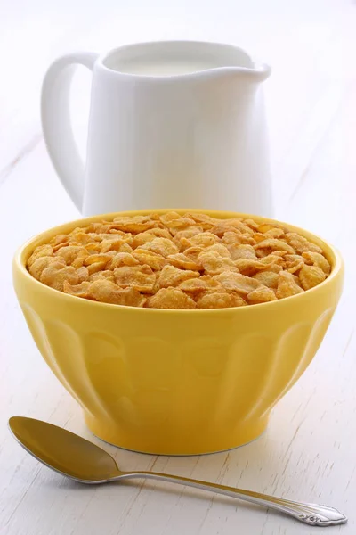 Delicioso Nutritivo Desayuno Muesli Cereales Granola Con Leche Estilo Vintage —  Fotos de Stock