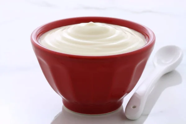 God Näringsrik Och Hälsosam Färska Naturell Yoghurt Vintage Italienska Carrara — Stockfoto