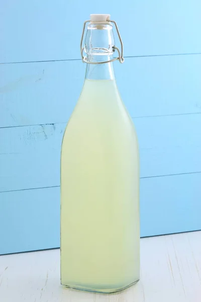 Delicioso Nutritivo Limonada Orgânica Garrafa Vintage Vidro — Fotografia de Stock