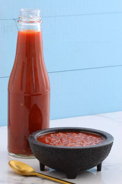 Salsa Caliente Mexicana Artesanal Tazón Talavera Vintage Con Delicioso Sabor — Foto de Stock