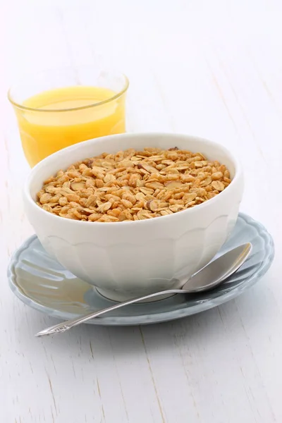 Delicioso Nutritivo Café Manhã Levemente Torrado Muesli Cereais Granola — Fotografia de Stock