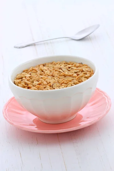 Delicioso Nutritivo Desayuno Ligeramente Tostado Muesli Cereales Granola —  Fotos de Stock