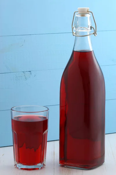 Heerlijk Voedzaam Biologische Cranberry Sap Gezonde Manier Dag Beginnen — Stockfoto