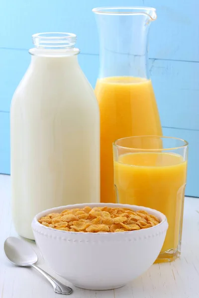 Lekker Gezond Cornflakes Gemaakt Met Verse Maïs Zaden — Stockfoto