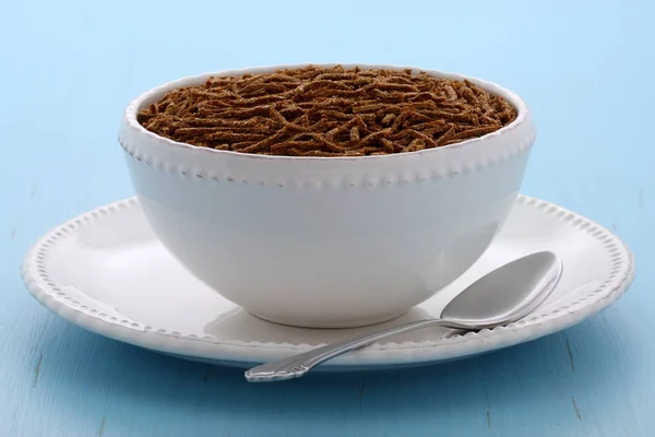 Céréales Son Blé Fraîches Délicieuses Sur Table Petit Déjeuner Vintage — Photo