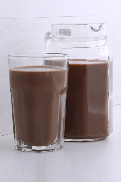 Вкусное Свежее Шоколадное Молоко Винтажный Стиль — стоковое фото