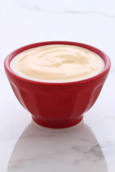 Delicious Nutritious Healthy Fresh Plain Yogurt Cup Vintage Italian Carrara — Stock Photo, Image
