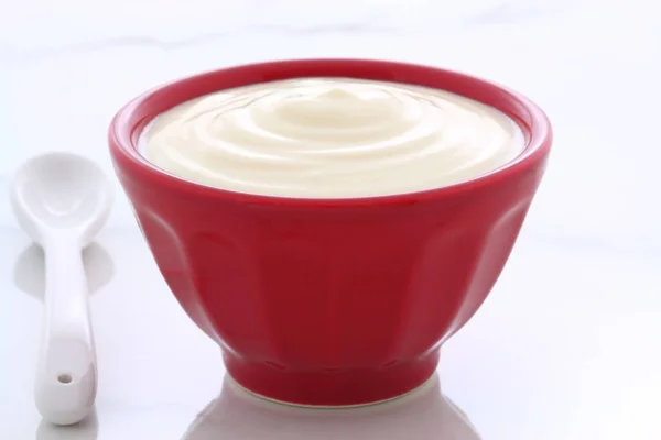 Delicioso Nutritivo Saludable Yogur Fresco Café Francés Vendimia Lait Bowl — Foto de Stock