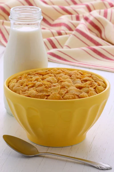 Delicious Nutritious Breakfast Corn Flakes Retro Vintage Styling — Stock Photo, Image