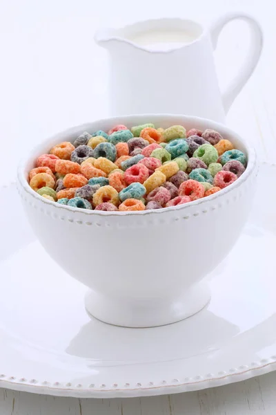 Deliciosa Nutritiva Bucles Cereales Con Jugo Naranja Orgánico Saludable —  Fotos de Stock