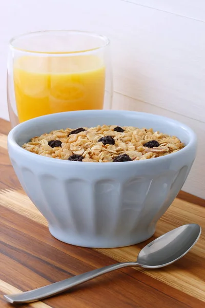 Delicioso Nutritivo Desayuno Ligeramente Tostado Muesli Cereales Granola Estilo Vintage — Foto de Stock