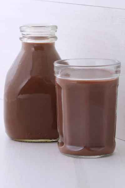 Вкусное Свежее Шоколадное Молоко Винтажный Стиль — стоковое фото