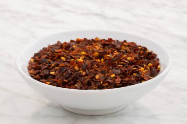 Kırmızı acı biber pul baharatlı ve lezzetli kurutulmuş