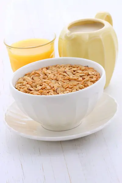 Delicioso Nutritivo Desayuno Ligeramente Tostado Muesli Cereales Granola — Foto de Stock