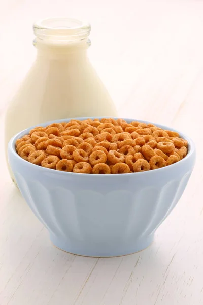 Delicious Nutritious Lightly Toasted Breakfast Honey Nuts Cereal Loops Vintage — Stock Photo, Image