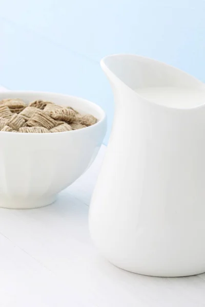 Delizioso Nutriente Grano Avena Cereali Serviti Bellissimo Caffè Francese Lait — Foto Stock