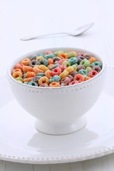 Deliciosa Nutritiva Bucles Cereales Con Jugo Naranja Orgánico Saludable —  Fotos de Stock