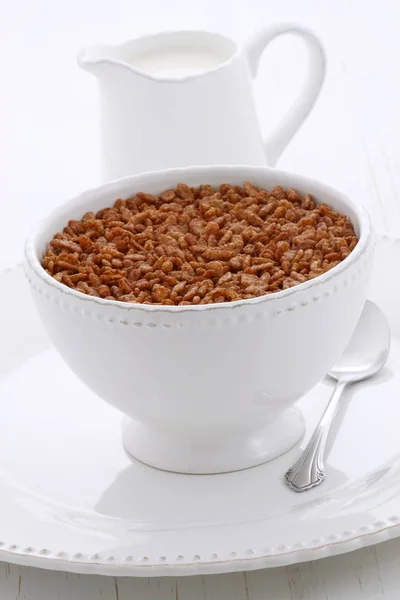 Delicious Nutritious Toasted Crisped Rice Chocolate Cereal — Stock Photo, Image