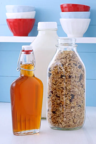 Delizioso Nutriente Leggermente Tostato Colazione Muesli Cereali Granola Stile Vintage — Foto Stock