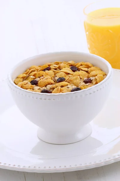 Läckra Och Näringsrika Lätt Rostad Müsli Eller Granola Frukostflingor Vintage — Stockfoto