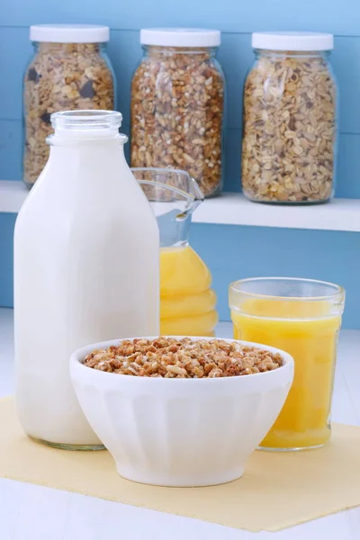 Delicioso Nutritivo Café Manhã Levemente Torrado Muesli Cereal Granola Estilo — Fotografia de Stock