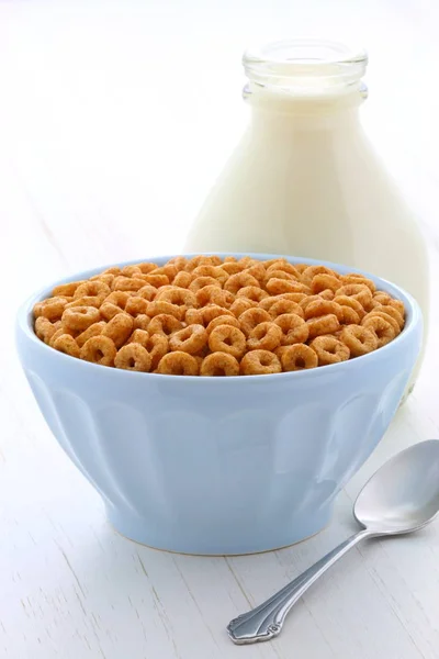 Delicious Nutritious Lightly Toasted Breakfast Honey Nuts Cereal Loops Vintage — Stock Photo, Image