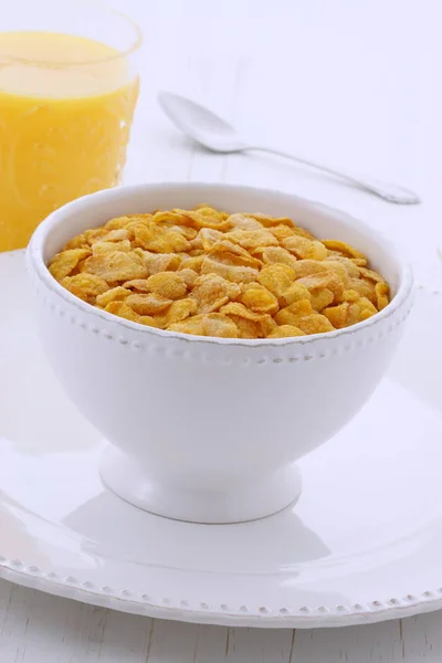 Вкусный Питательный Завтрак Кукуруза Хлопает Ретро Винтажном Стиле — стоковое фото