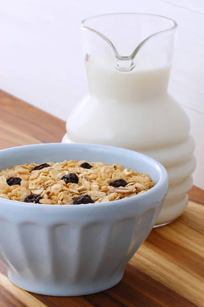 Delicioso Nutritivo Café Manhã Levemente Torrado Muesli Cereal Granola Estilo — Fotografia de Stock