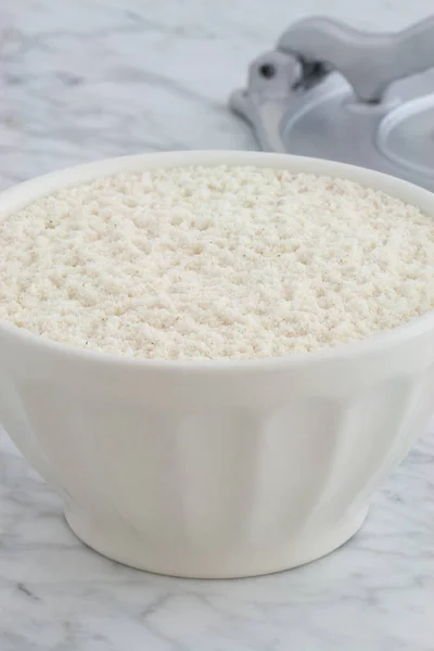 Nixtamalized Mexican Corn Flour Carrara Marble Pastry Board — Stock Photo, Image