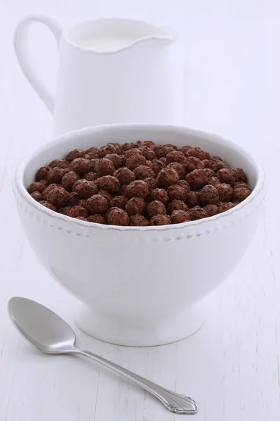 Delicioso Nutritivo Cereal Chocolate Trigo Integral Avena Sabroso Divertido Saludable — Foto de Stock