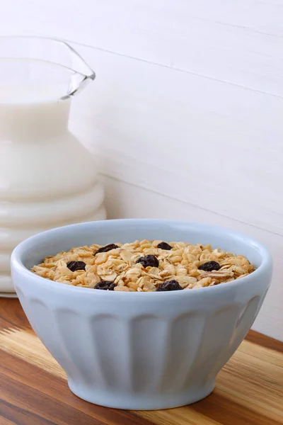 Delicioso Nutritivo Café Manhã Levemente Torrado Muesli Cereal Granola Estilo — Fotografia de Stock