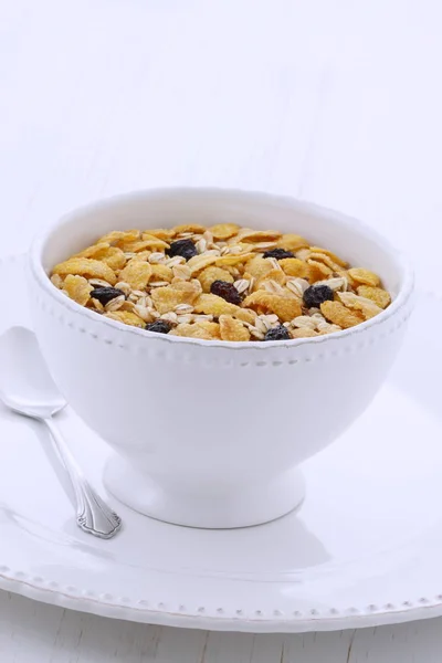 맛있고 영양가 가볍게 구운된 Muesli 시리얼 빈티지 스타일링에 — 스톡 사진