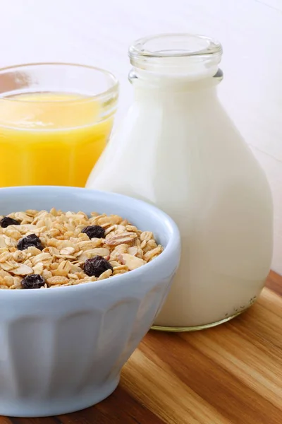 Delicioso Nutritivo Desayuno Ligeramente Tostado Muesli Cereales Granola Estilo Vintage — Foto de Stock