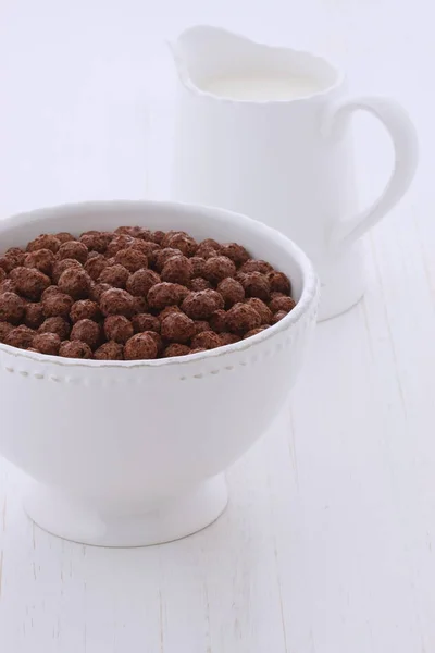 Delicioso Nutritivo Cereal Chocolate Trigo Integral Avena Sabroso Divertido Saludable — Foto de Stock