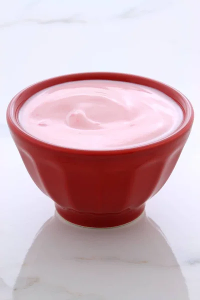 Delicious French Custard Style Yogurt All Fruit Mixed Process Vintage — Stock Photo, Image