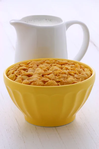 Leckere Und Nahrhafte Frühstück Cornflakes Auf Retro Vintage Styling — Stockfoto