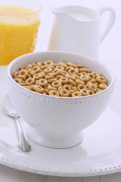 Delicious Nutritious Lightly Toasted Breakfast Honey Nuts Cereal Loops Vintage — Stock Photo, Image