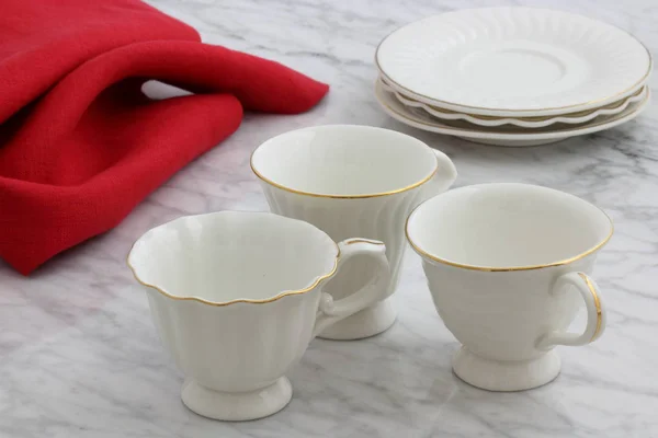 Lindo conjunto de xícaras de chá — Fotografia de Stock