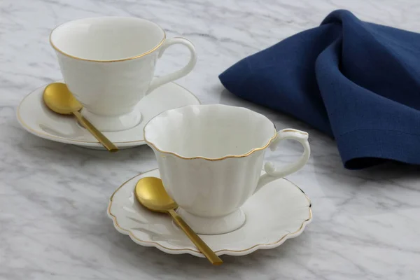 Piękny zestaw filiżanek herbaty — Zdjęcie stockowe