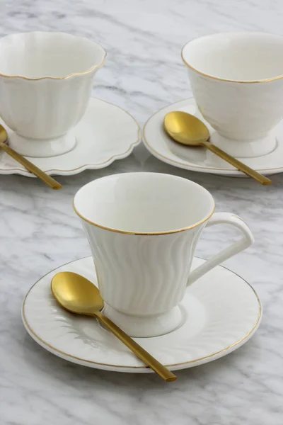 Precioso conjunto de tazas de té Imagen de stock