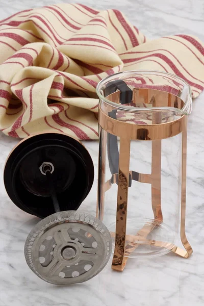 Fancy copper french press — Stock Photo, Image