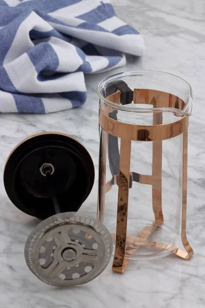 Fancy copper french press — Stock Photo, Image