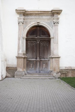 Kapıyı Protestan kilise kule Bistrita, Romanya