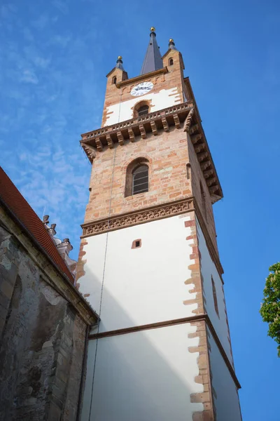 Belle Vue Sur Clocher Église Évangélique Bistrita Roumanie — Photo