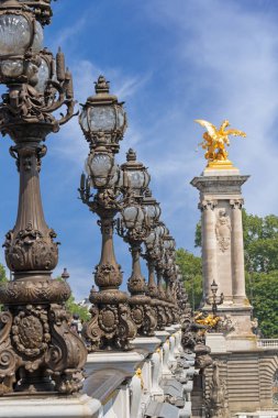 Mimari detay Paris, Fransa, Alexander III Köprüsü