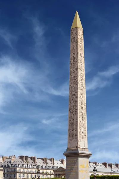 Paris França Luxor Obelisco Obelisco Egípcio Centro Praça Concorde — Fotografia de Stock