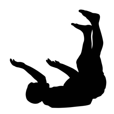 Siyah Siluetler beyaz arka planda break dansçı