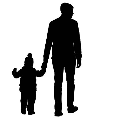 Beyaz arka planda mutlu aile silueti